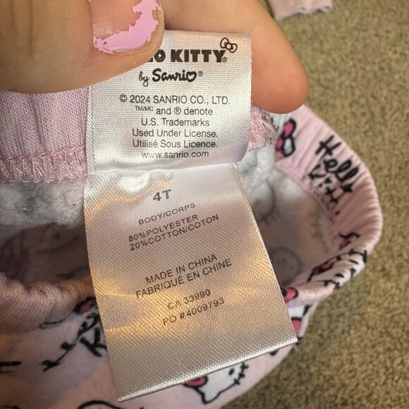 Hello kitty Girl Sweat Matching Lounge Set Pink size 4T - Picture 9 of 11